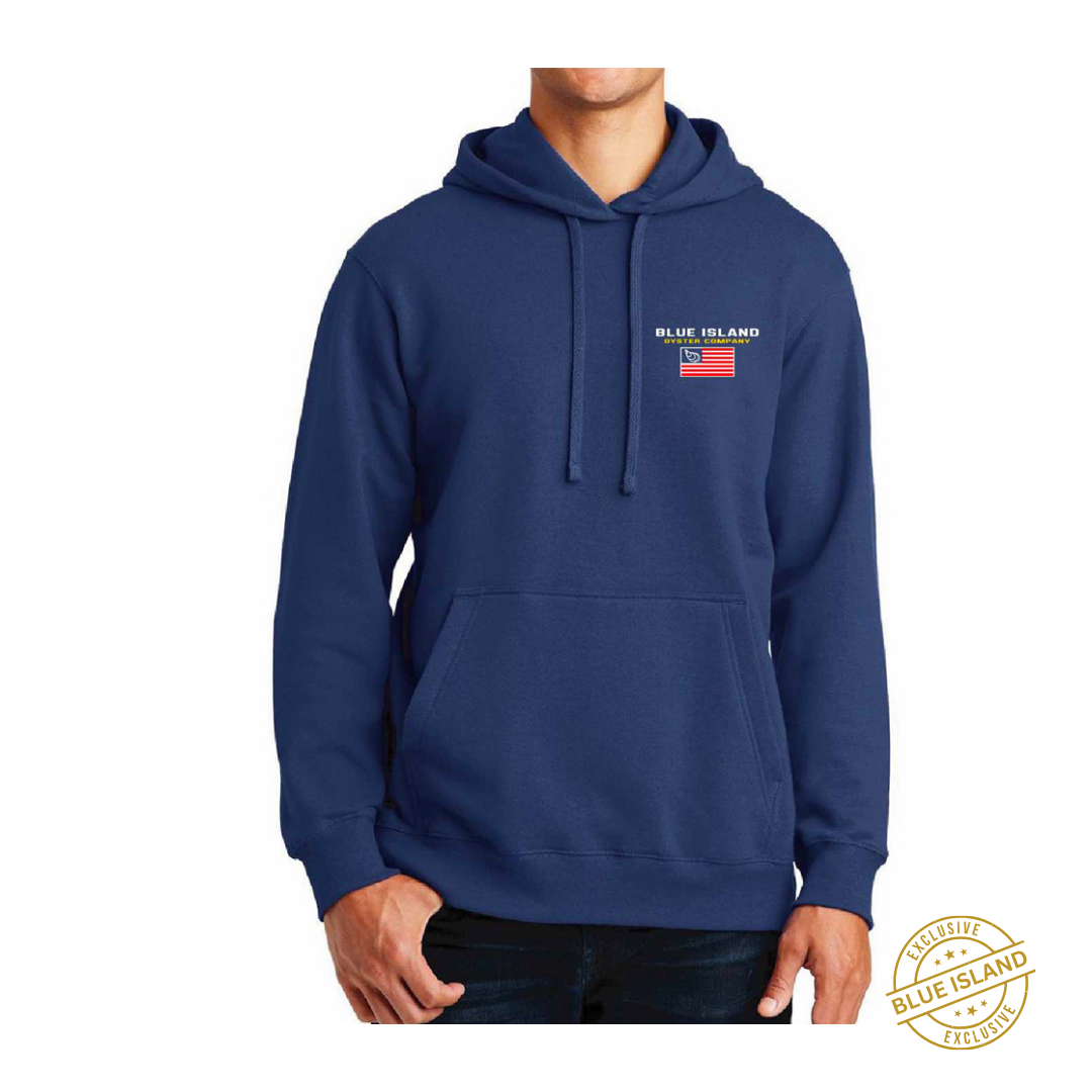 Blue Island Oysters Flag Logo Hooded Fleece Sweatshirt