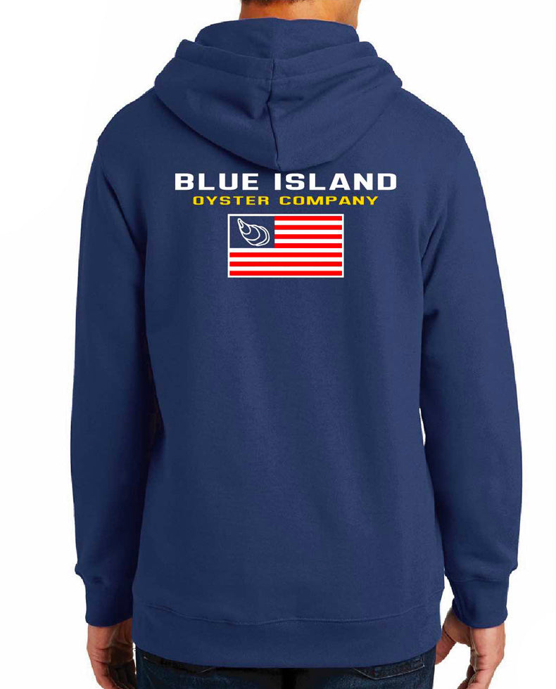 Blue Island Oysters Flag Logo Hooded Fleece Sweatshirt